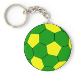 Soccer football green and yellow key chain