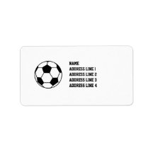 Soccer Football Return Address Labels or Name Tags