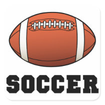 Soccer Futball Football Square Stickers
