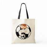 Soccer Girl 3 and Ball Black and White Bag