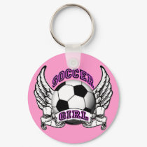 Soccer Girl Tattoo Keychain