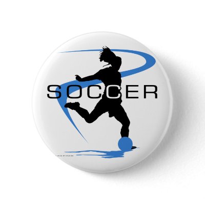 Soccer - Girls - Blue Pinback button