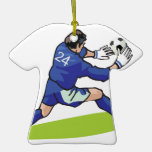 soccer goalie block graphic ornament