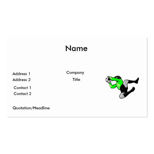 soccer goalie save graphic business card template