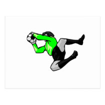 soccer goalie save graphic postcards