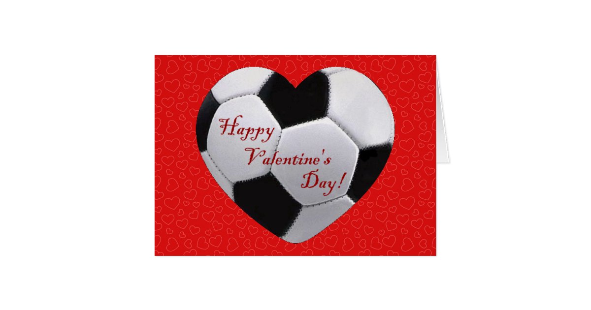 Soccer Heart Happy Valentines Greeting Card Zazzle