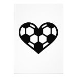 Soccer heart love invitations