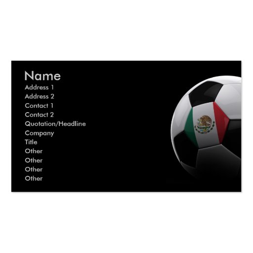 Soccer in Mexico Business Card Template