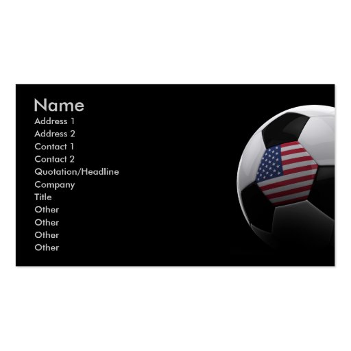 Soccer in the USA Business Cards (front side)