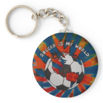 Soccer is my World keychains