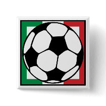 soccer. italia square. pinback buttons
