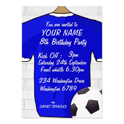 Soccer Jersey Birthday party invitations