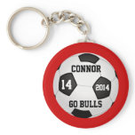 Soccer Keychains, Name, Team Name, Number and Year Keychain