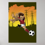 Soccer kick poster posters