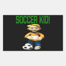 Soccer Kid Rectangle Sticker