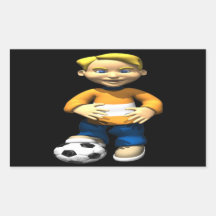 Soccer Kid Rectangular Sticker