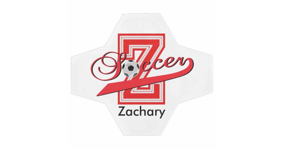 Soccer Letter Z Word Art | DIY Name | Red Soccer Ball | Zazzle