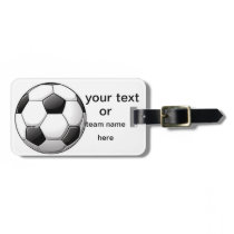 soccer luggage tag