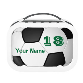 Soccer Lunch Boxes for Kids with NAME and NUMBER