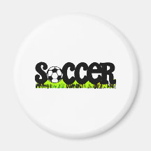 Soccer (On Grass) Refrigerator Magnet