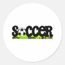 Soccer (On Grass) Round Stickers