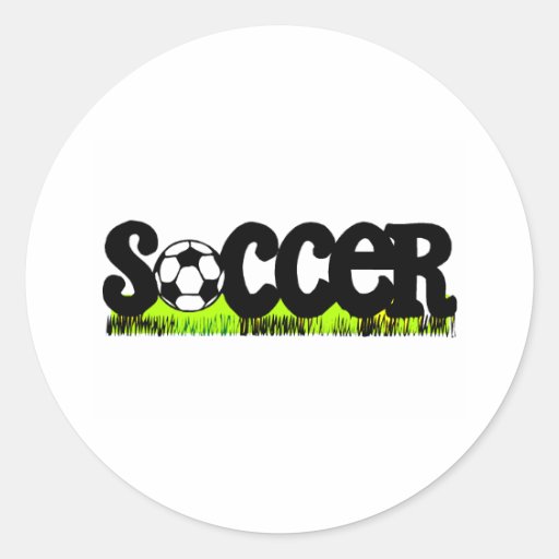 Soccer (On Grass) Round Stickers