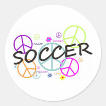 Soccer Peace Round Sticker
