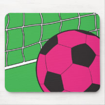 Soccer_Pink Mouse Pads