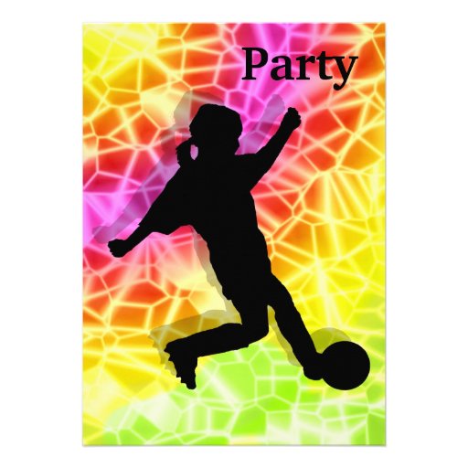Soccer Player on Fluorescent Mosaic Invite
