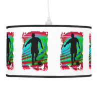 Soccer Player Radical Rainbow ANY COLOR BACKGRND Hanging Pendant Lamp