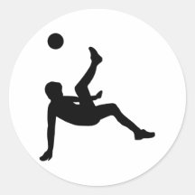Soccer player round sticker