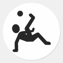 Soccer player round stickers