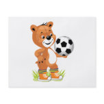 soccer player teddy bear cartoon graphic flyers