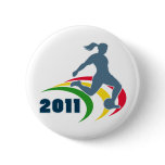 soccer player woman kicking ball side view 2011 pinback buttons