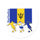 Soccer Players -  Barbados Round Stickers