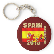 Soccer players Spain 2010 Bend it Futbol Art keychains