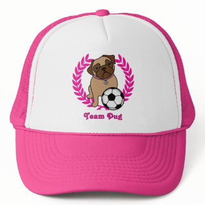 Soccer Pug Hats (pink) Team Pug by designsbydandy