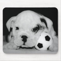 "Soccer Puppy" English Bulldog Mouse Pad