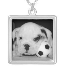 "Soccer Puppy" English Bulldog Necklaces