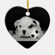 "Soccer Puppy" English Bulldog Ornament