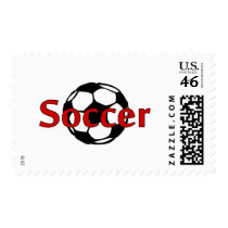 Soccer Rd Blk postage by CelebrationZazzle Soccer Rd Blk postage