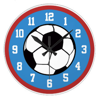 Soccer Red and Blue Wallclock