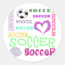 Soccer Repeating Round Stickers