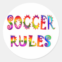 Soccer Rules Round Stickers