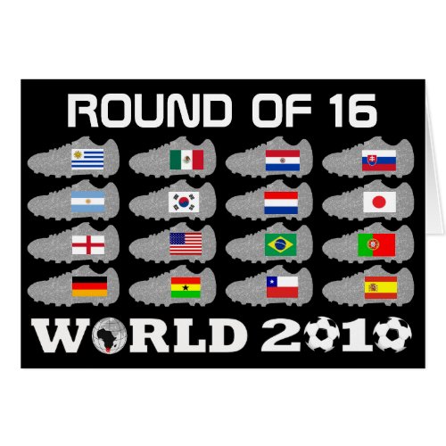 Soccer Shoe 16 Flags World Cup Blank Card card