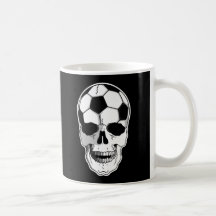 Soccer Skull Black Coffee Mugs