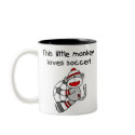 Soccer Sock Monkey mugs by toddlersplace Soccer Sock Monkey mugs