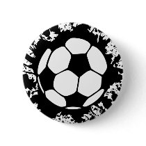 soccer splat. pinback button
