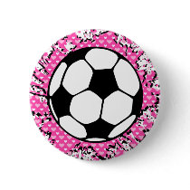 soccer splat. pinback buttons