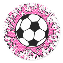 soccer splat. round sticker